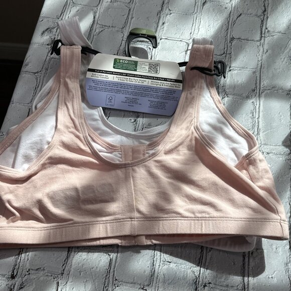 Fruit of the Loom 2 Pack 38 Women Soft Front Closure Cotton Bra NEW Pink White - Picture 5 of 15